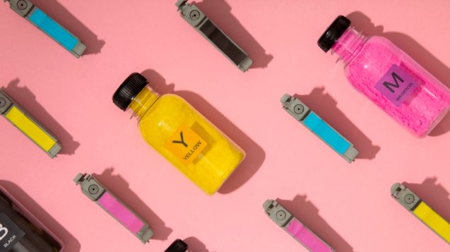 still-life-cmyk-toners-arrangement