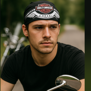 Turbante Harley Davison en blanco