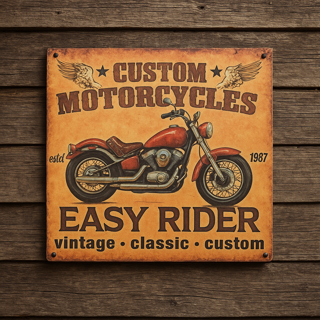 Placa Custom Motorcycless easy rider