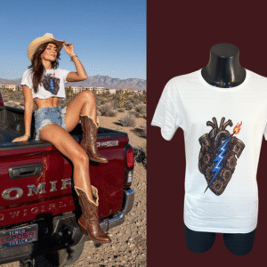 Camiseta blanca corazón motor