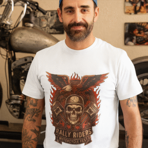 Camiseta calavera y pistones