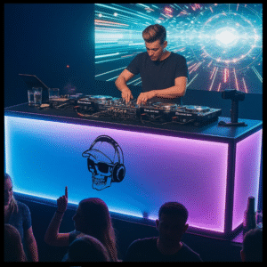 Sticker Calavera con auriculares